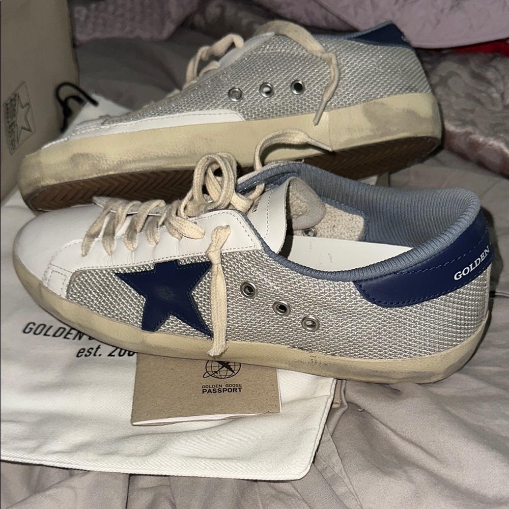Golden Goose Sneakers with Blue Star - Picture 7 of 9